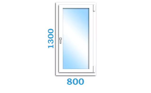 Одночасткове вікно OpenTeck з відкриванням, розміром 800 x 1300